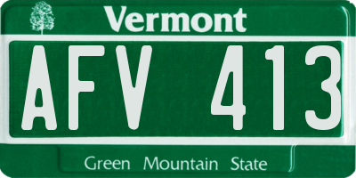 VT license plate AFV413