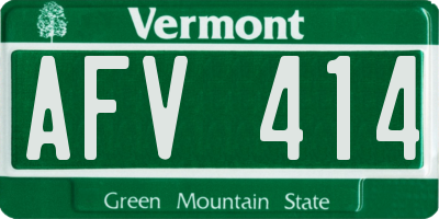 VT license plate AFV414