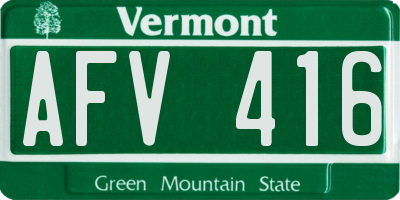 VT license plate AFV416