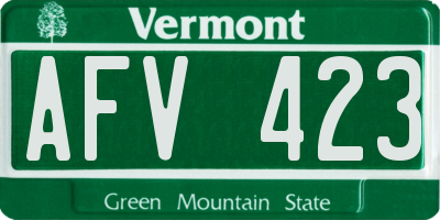 VT license plate AFV423