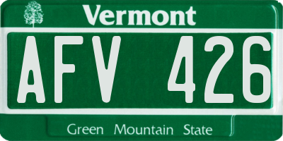 VT license plate AFV426