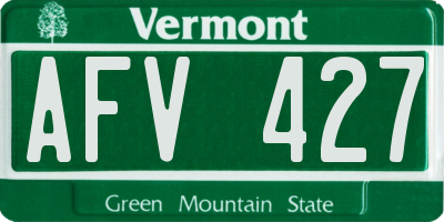 VT license plate AFV427