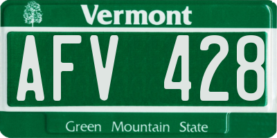 VT license plate AFV428