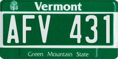 VT license plate AFV431