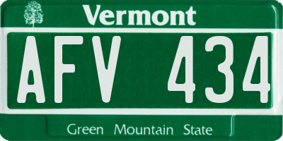 VT license plate AFV434