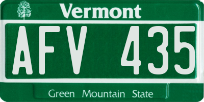 VT license plate AFV435