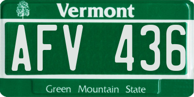 VT license plate AFV436