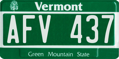 VT license plate AFV437