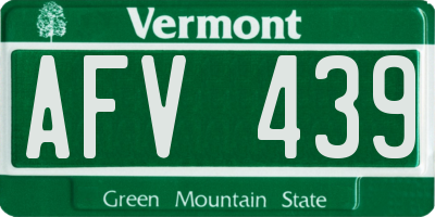 VT license plate AFV439