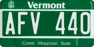 VT license plate AFV440