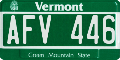 VT license plate AFV446