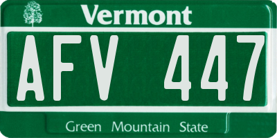 VT license plate AFV447