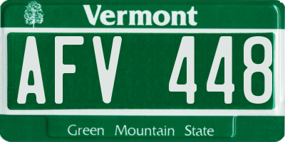 VT license plate AFV448