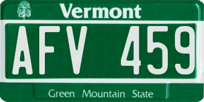 VT license plate AFV459
