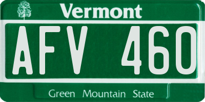 VT license plate AFV460