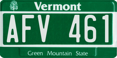 VT license plate AFV461
