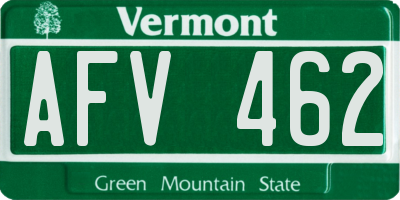 VT license plate AFV462