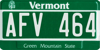 VT license plate AFV464