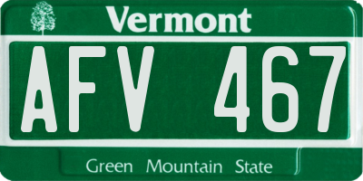 VT license plate AFV467