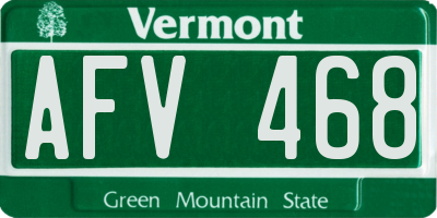 VT license plate AFV468