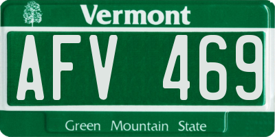 VT license plate AFV469