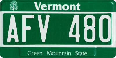 VT license plate AFV480
