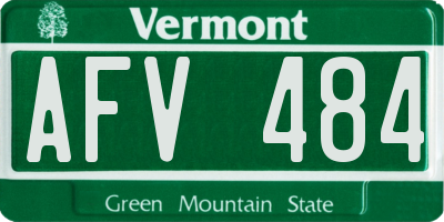 VT license plate AFV484