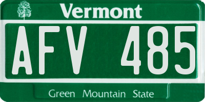 VT license plate AFV485