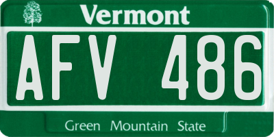 VT license plate AFV486