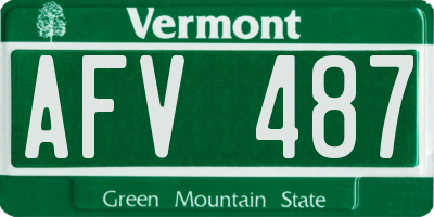 VT license plate AFV487