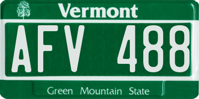 VT license plate AFV488