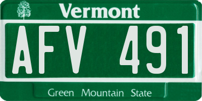 VT license plate AFV491