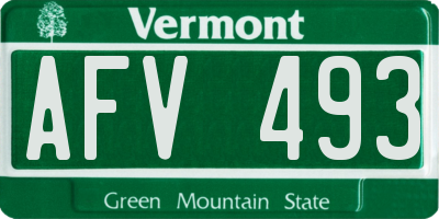 VT license plate AFV493
