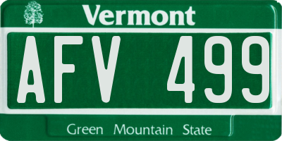 VT license plate AFV499