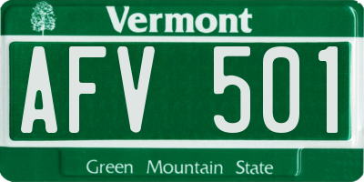 VT license plate AFV501