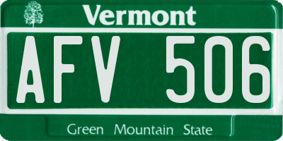 VT license plate AFV506