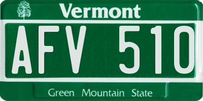 VT license plate AFV510