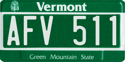 VT license plate AFV511
