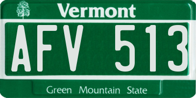 VT license plate AFV513