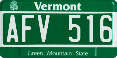VT license plate AFV516
