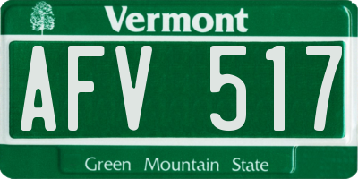VT license plate AFV517