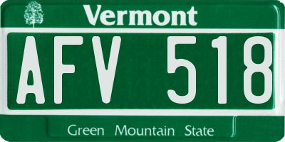 VT license plate AFV518