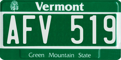 VT license plate AFV519