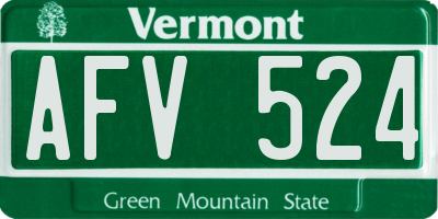 VT license plate AFV524