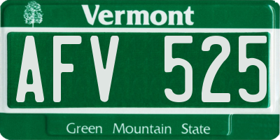 VT license plate AFV525