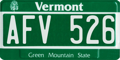 VT license plate AFV526
