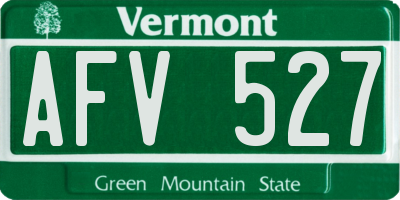 VT license plate AFV527