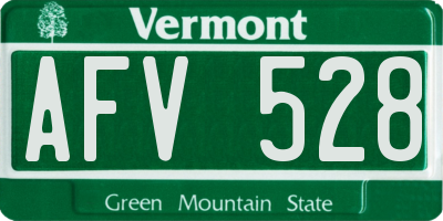 VT license plate AFV528