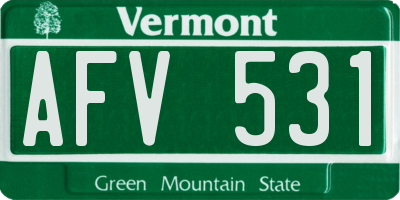 VT license plate AFV531