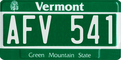 VT license plate AFV541